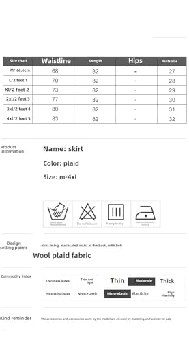 Women's Winter Polyester Large Ruffle Hip-Covering Mid-Length Plaid Loose A-Line Mini Skirt4