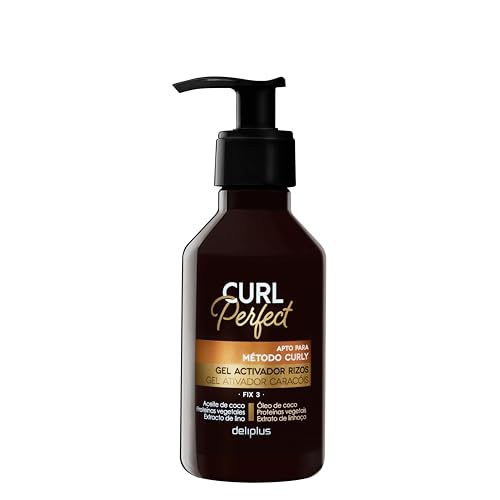 Gel activador de rizos cabello Curl Perfect Deliplus fix 3 | apto para método curly | Bote 200 ml