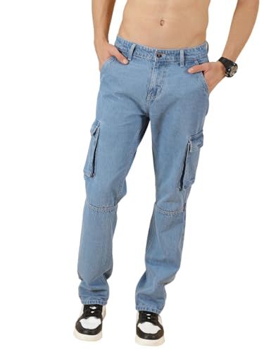 Image of Thomas Scott Men Mid Rise Relaxed Fit Cargo Jeans