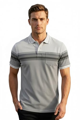 Image of GODFREY Half Cotton Polo T Shirt for Man with Pocket - Regular Fit Mens Collar Tshirt