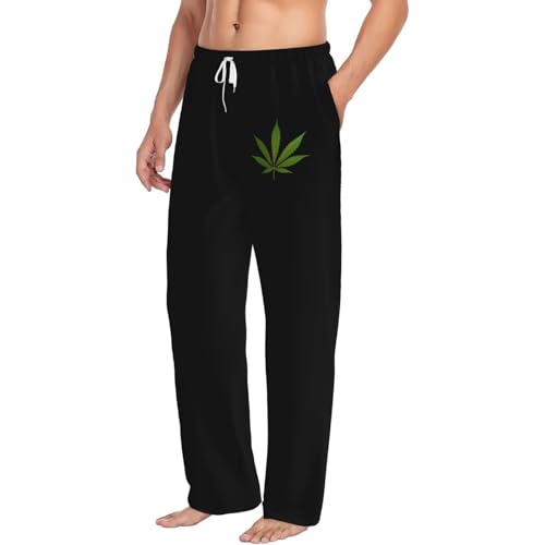 Marijuana Leaf Pajama Pants Lounge Pants For Mens Comfy Sleep Pants Lightweight Pjs Bottoms Wide Leg Sleepwear4