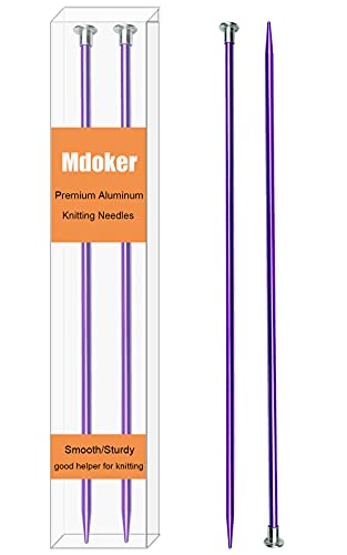 Mdoker 13.8 Inch Aluminum Knitting Needles,Colored...