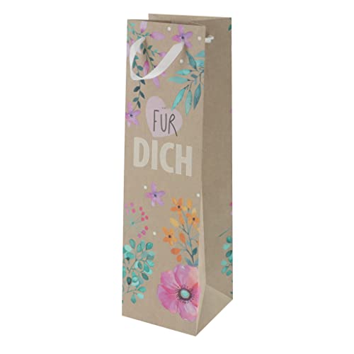 SUSYCARD 1 sacchetto regalo Kraft 10,5 x 36 x 10 cm Flower Frame FSC