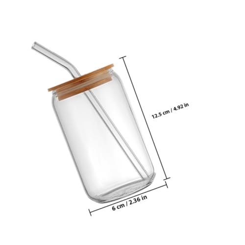 Gobelets d'eau en verre transparent 400ml plat portable pour jus et boissons froides - 3