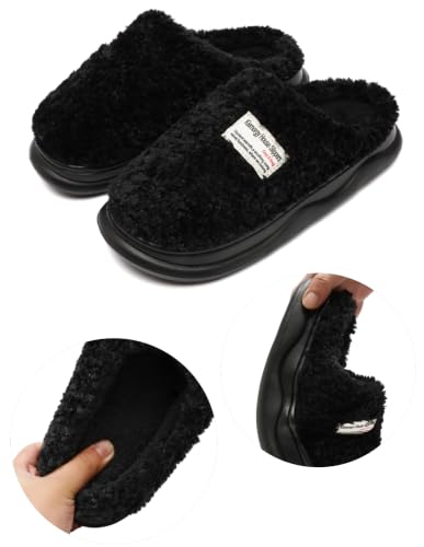 Image of Slippers for Women Men, Memory Foam Slippers for Women, Soft Thick Fuzzy Bedroom House Shoes Indoor Outdoor