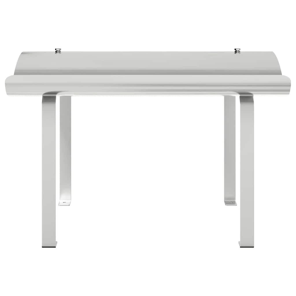 Schornsteinkappe Silber aus Edelstahl 59,5 x 50 x 36,5 cm für Garten und Terrasse, robustes Kaminzubehör mit polierter Oberfläche, funktionaler Schutz für effizientes Heizen im Außenbereich