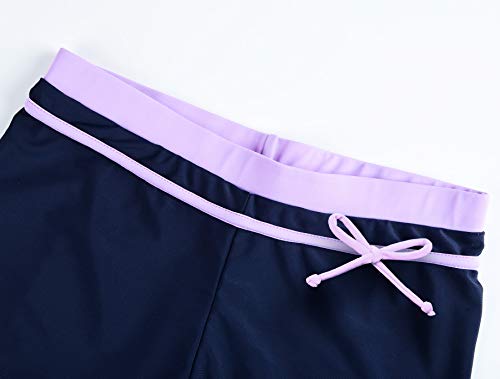 Jerrisapparel Little Girls' Summer Two Piece Boyshort Tankini Kids Swimsuit (12-13/Tag Size 4Xl, Purple) #TOP6