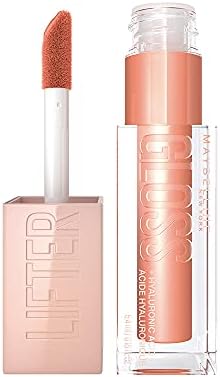 Maybelline Lifter Gloss, Hydrating Lip Gloss with Hyaluronic Acid, High Shine for Plumper Looking Lips, Amber, Cream Neutral, 0.18 Ounce