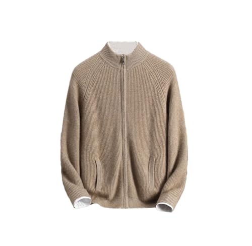Men Zipper Cardigan Sweater Men's Knitted Half High Collar Zipper Cardigan Thick Warm Long Sleeved Sweater
