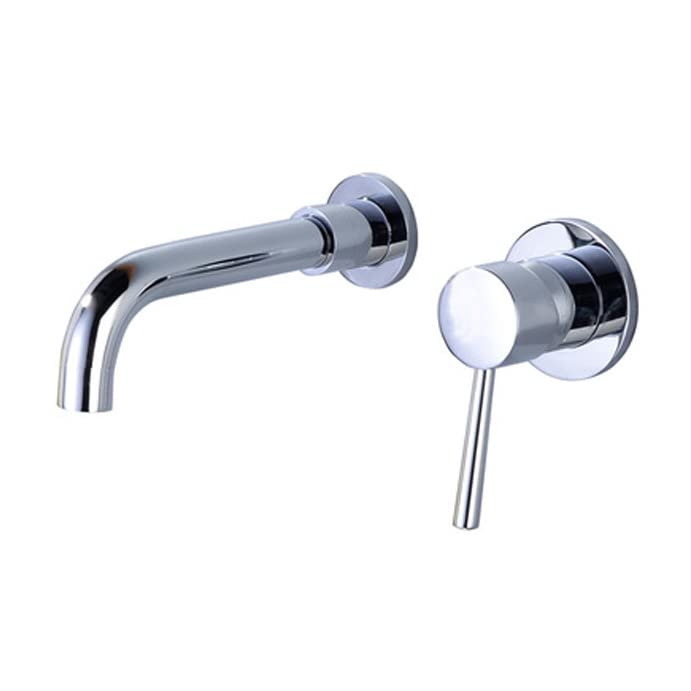 Robinet de lavabo de salle de bain à montage mural dissimulé blanc avec bec orientable