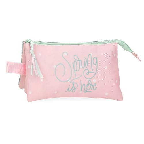 Roll Road A Primavera Está Aqui, Necessaire de Viagem, Necessaire Infantil, Estojo Escolar, Vários Compartimentos, ROSA, Estojo