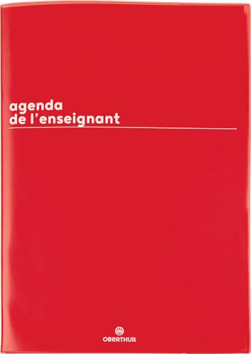 Agenda Semainier de l'Enseignant Oberthur rouge 2026-2027 grand format 21,5 x 30 cm