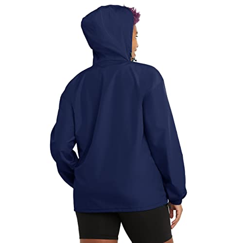 Champion Windbreaker, Packable, Wind And Water-Resistant Jacket For Women, Athletic Navy Small Script #TOP1