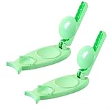 Juego de 2 bolas de masa 3 en 1 con mango antideslizante y grosor ajustable para prensar albóndigas caseras, empanadas y ravioles (verde)