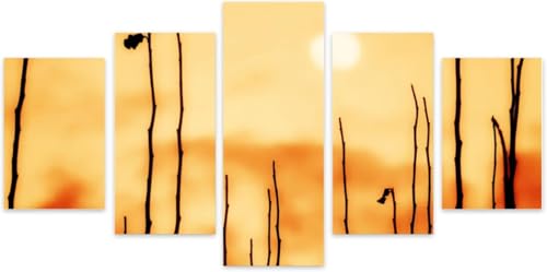 Tableau paysage au coucher du soleil en toile moderne pour créer un salon chaleureux