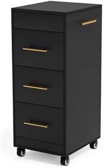 Salon Trolley Cart with Wheels, 3-Drawer Rolling Hair Styling Station, Mobile Beauty Trolley with Hot Tools Holder, Storage for Salon, Barbershop, Spa & Tattoo, Black