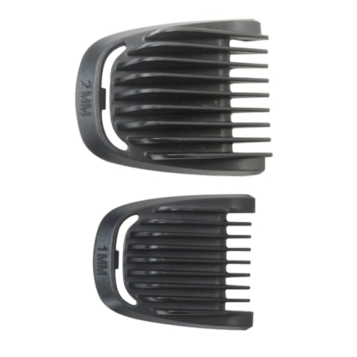 XSPANDER New 2 Pieces Set(1mm/2mm) Beard Hair Guide Guard Comb Fit for Philips Norelco BT5511, MG3750, MG3760, MG5700, MG5750, MG5760, MG7750, MG7770, MG7790, MG7791