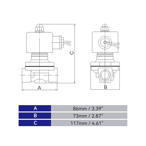 HFS(R) Electric Solenoid Valve Copper Normally Closed for Water Air Gas (12V DC 1IN NPT)