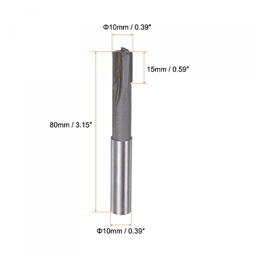 Image of uxcell Square Nose End Mill, 10mm Cutting Dia Tungsten Carbide Tip 3 Straight Flutes Milling Cutter with 10mm Straight Shank