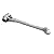 2 in 1 Scaffolding Podger Ratchet Spanner Site Ratcheting Socket Wrench Tool 19mm/22mm Silver