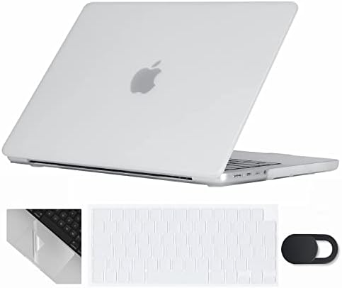 Se7enline Compatible with 13 inch MacBook Air M2 2023 2022 Case for Mac Air 13.6-inch A2681 Laptop Hard Shell Case with Keyboard Cover(UK Layout) & Webcam Cover & Trackpad Protector,Matte Black