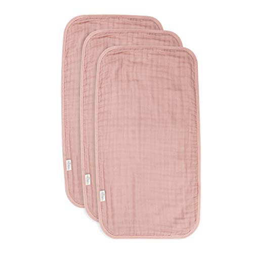 Image of Natemia Muslin Baby Burp Cloths - Large 21”x11” Size - Super Absorbent Ultra Soft Rayon Made from Bamboo Washcloths - 6-Layer Design - 3-Piece Gift Set