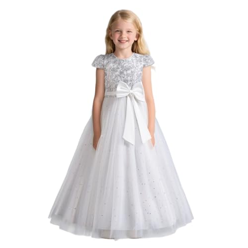 NNJXD Flower Girl Wedding Dress Tutu Birthday Party Elegant Princess Long Pageant Gown