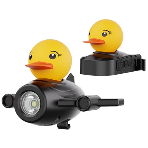 Sghtil Luces para Bicicleta Delantera y Trasera | Kit Luz Trasera Duck | Faro Delantero Brillante con Bocina De Advertencia para Ciclismo Nocturno Unisex