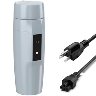 Portable Electric Kettle Boiler, Small Electric Travel Kettle, 300W Fast Water Heater, Mini Electric Tea Coffee Mug for Hotels/Offices/RVs, Automatic Shut-Off & Restart, Elegant Gray