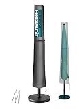 4smile Sonnenschirm Schutzhülle für 2 bis 3,5 m – 420D Oxford-Stoff Sonnenschirm Hülle, Wasserdicht, UV-beständig, Abdeckung für Garten & Außenbereich, Anthrazit