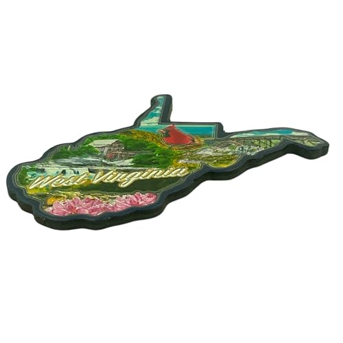 Imán decorativo metalizado West Virginia 2.5 pulgadas miniatura 2