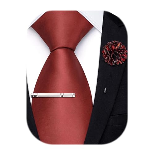 Image of Hi-Tie Men's Extra Long Solid Satin Tie Set 63 Inch /70 Inch Formal Necktie