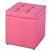 XBCDX Otomana Cuadrada de Almacenamiento, Taburete con reposapiés capitoné de Cuero sintético con Tapa con bisagras Asiento de salón Taburetes para el hogar, Sala de Estar, Dormitorio, Rosa, Rojo,