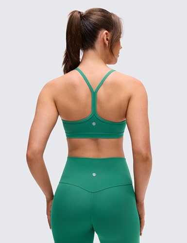Image of CRZ YOGA Butterluxe Ruched Sports Bras | Light Support, Removable Pads, Yoga, Extremely Soft, Y Back, V Neck, Spaghetti Straps, for Women
