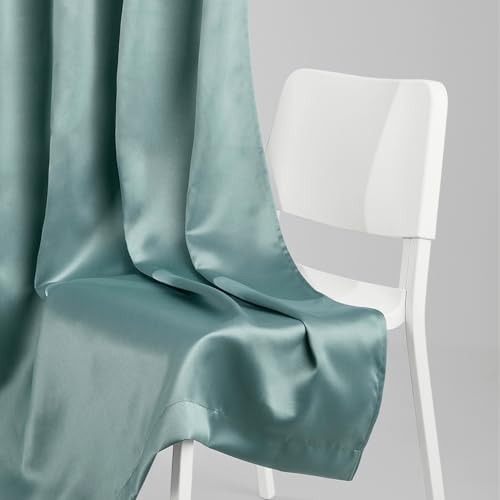 Image of Haus and Kinder Blackout Curtains 5 feet for Window,Pack of 2 Blackout Curtains for Window,100% Room Darkening Curtains Blackout 5 feet Long (Aqua, 114x152 CM)