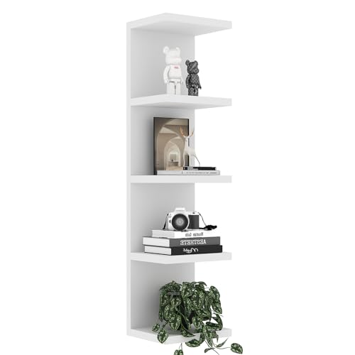 LitaEther 5 Tier Lack Floating Shelf, White Wall Shelf Unit,Display Shelf
