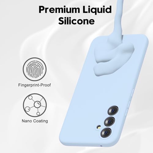Image of DIZORO Microfiber Candy Case Compatible for Samsung S24 fe Smooth Touch Cushion Liquid Soft Silicone Gel Rubber Phone Cases Non-Slip Full Body Protective Shockproof Back Cover - Carolina