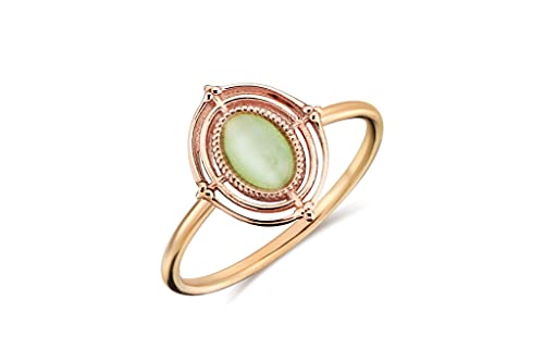 14K Gold Green Aventurine Ring | 14K Solid Gold Green Stone Statement Ring | 14K Solid Yellow, Rose Or White Gold Fine Jewelry For Women #TOP24