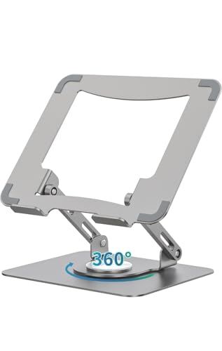 Base metálica para laptop con base rotativa 360° ajustable