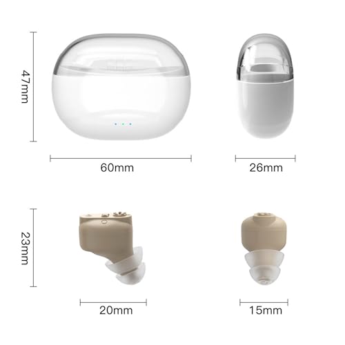 Image of Balson AG-7901 Rechargeable CIC Digital Hearing Aid Machine for Old Age with Auto Noise Cancellation (Beige, For Single Ear, with Dry Kit and 1 Year Warranty)