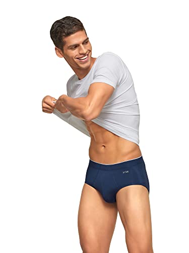 XYXX Men's Uno Micromodal Regular Fit Solid Antimicrobial Briefs with No Marks Waistband (Pack of 2)
