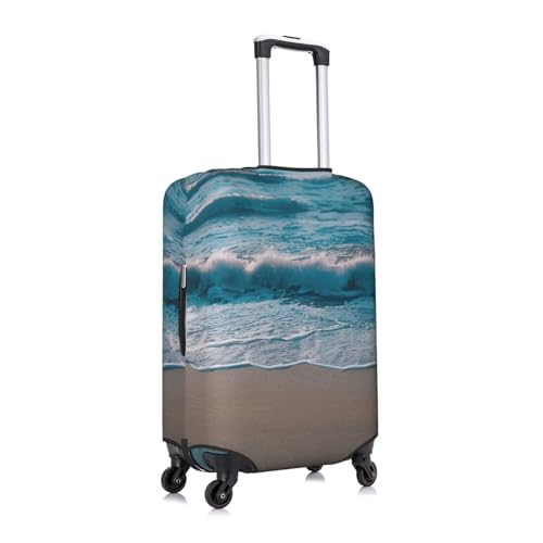 Beach Clear Sea Sand Tsa Approved Luggage Cover For 18-32 Inch Suitcases Scratch-Resistant Stretch Luggage Cover3