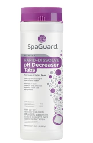 SpaGuard Rapid-Dissolve pH Decreaser Tabs for Spas & Swim Spas 1.25 lb Quickly Decrease Water pH Level Protects Spa Equipment