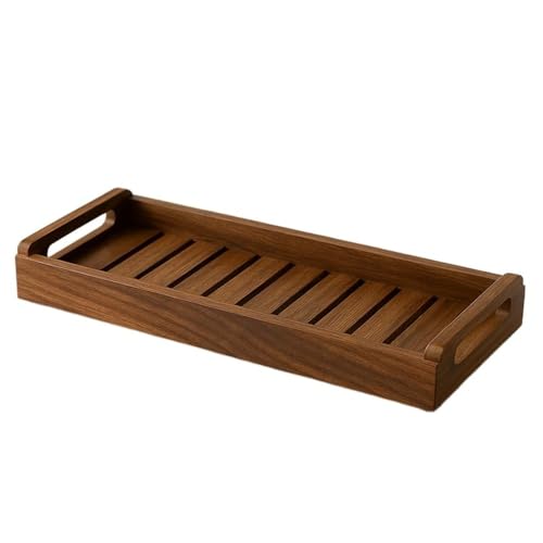 Image of D&G Homes Large Sheesham Wood Rectangular Serving Tray | Handcrafted Wooden Tray for Home Kitchen Dining Table Restaurant and Office Organizer Use | 13 x 6 x 3.5 Inch