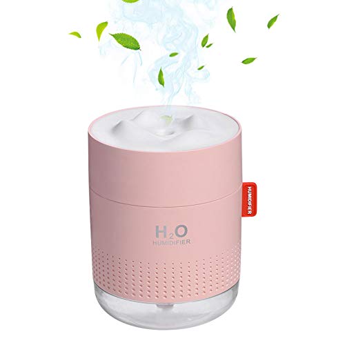 FEATURED STORE Portable Mini Humidifier, 500ml Small Cool Mist Humidifier with Night Light,USB Cute Desk Humidifiers for Baby Bedroom Travel Office Home,2 Spray Modes, Ultra-Quiet , Auto Shut-Off