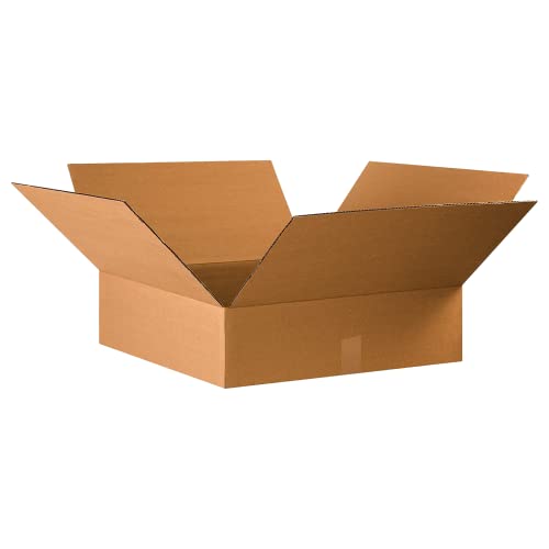 Image of PARTNERS BRAND 22x22x6 Flat Corrugated Boxes, Flat, 22L x 22W x 6H, Pack of 15 | Shipping, Packaging, Moving, Storage Box for Home or Business, Strong Wholesale Bulk Boxes