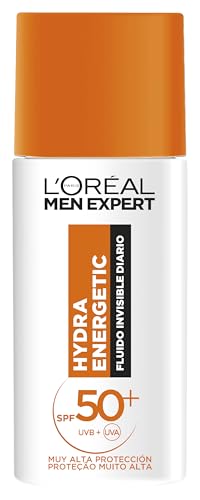 L'Oréal Paris Men Expert Hydra Energetic Fluido Invisible Diario FPS 50+ Crema Hidratante con Protección Solar