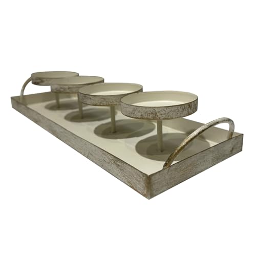 Lzqphantom Adventskranz Länglich Metall Vintage Deko Kerzenständer 4x8cm Durchmesser für Stumpenkerzen Adventkerzenhalter Modern Weihnachtskranz Tisch Adventsgesteck (Rechteckig)