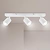 Ketom Spot Plafond GU10, Plafonnier 3 Spots Blanc, Plafonnier Spot Orientable, Moderne Luminaire Plafonnier, Applique Plafond Interieur LED pour Cuisine, Chambre, Salon, Livré Sans Ampoules