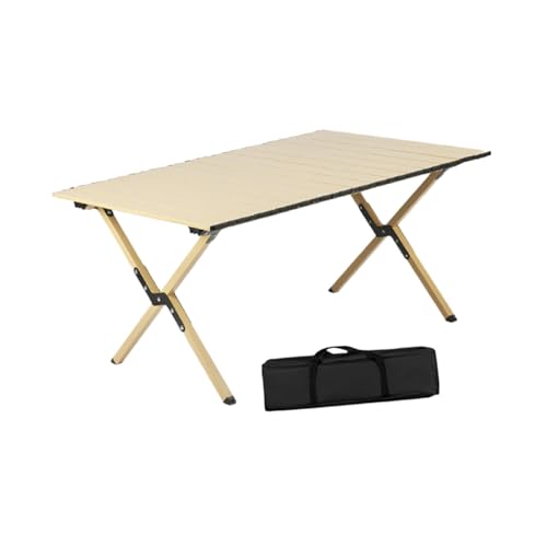 harayaa Camping Folding Table Outdoor Desk, Lightweight Furniture Foldable Picnic Table Portable for Picnic Fishing Kitchen Barbecue, Khaki